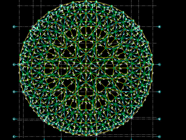 大石桥明光正元广场圆形网架